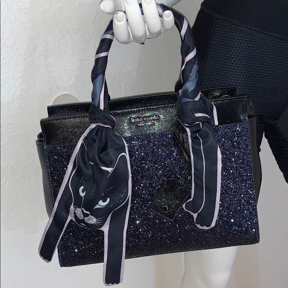 Accessories - Black Cat Twilly Bandeau Hair Neck Purse Tie